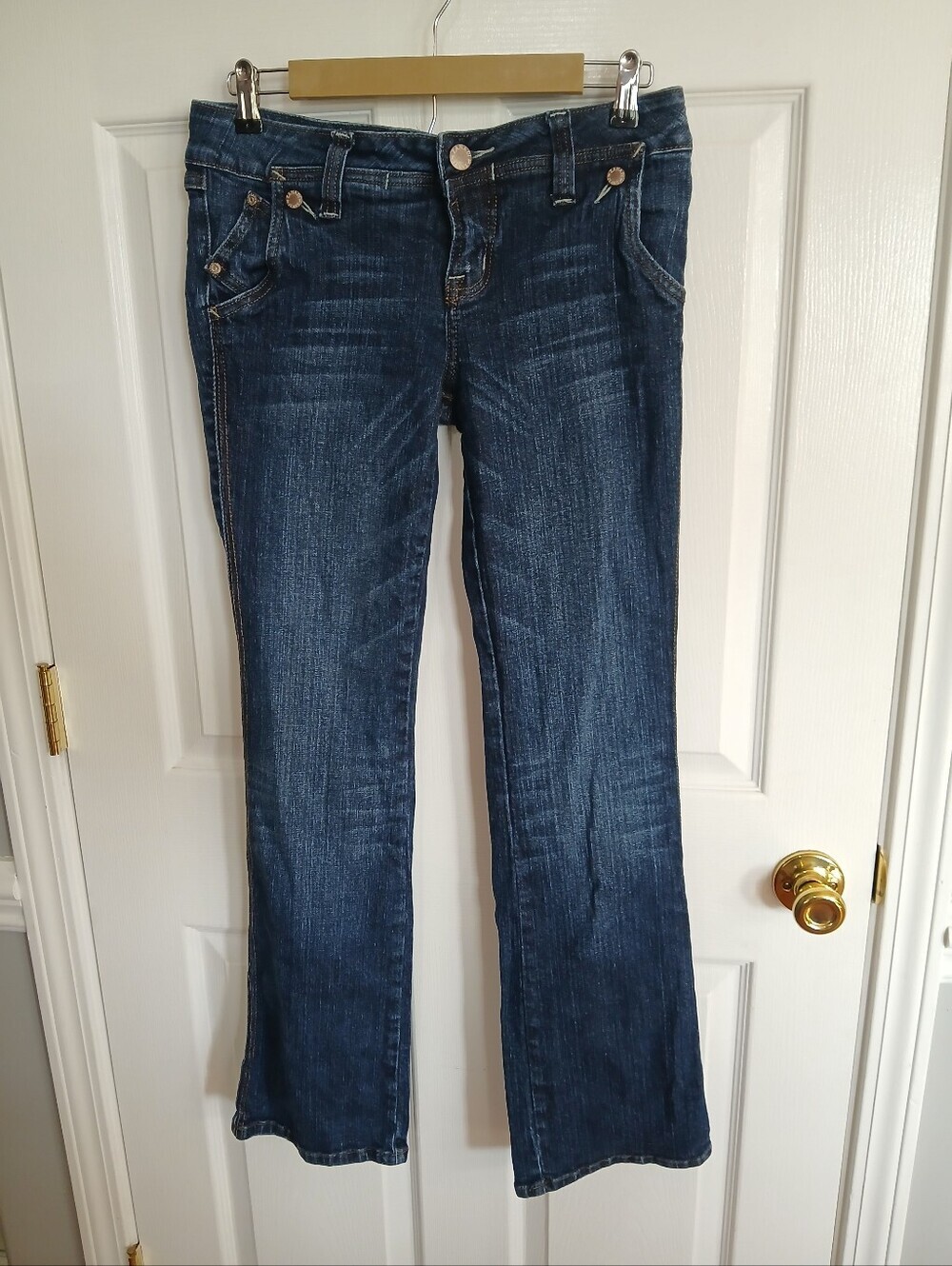 Zana DI Dark Blue Women's Low Rise Bootcut Vintage Y2k Denim Flare